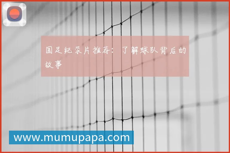 国足纪录片推荐：了解球队背后的故事
